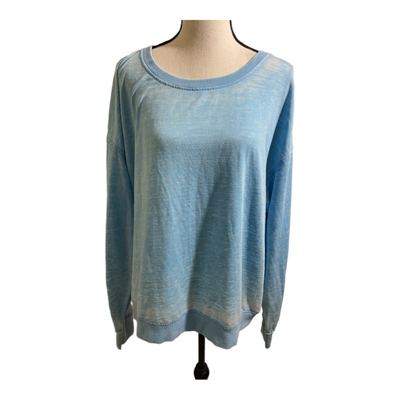 Jane & Delancy womens sweatshirt tie dye blue white round neckline soft X-Large - Picture 7 of 9
